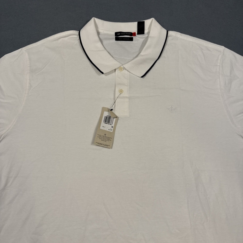 Dockers Men's Perfect Polo Big & Tall Quick Dry White Size 2XL - NEW -